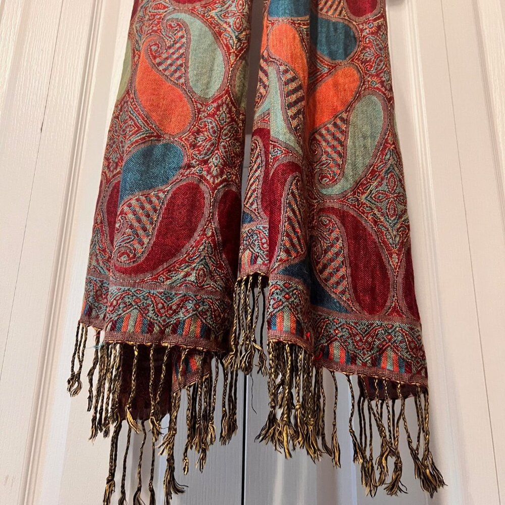Pashmina Cashmere Scarf-Beautiful Bright Colors-27" x 86"- Warm/Cozy-Versatile - Picture 11 of 16